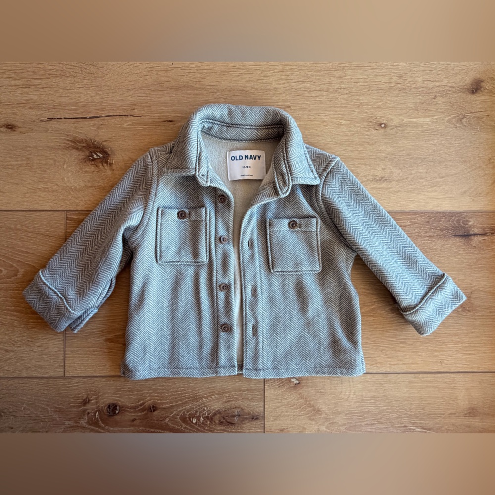 Old Navy toddler bluish greenish gray shacket Jacket